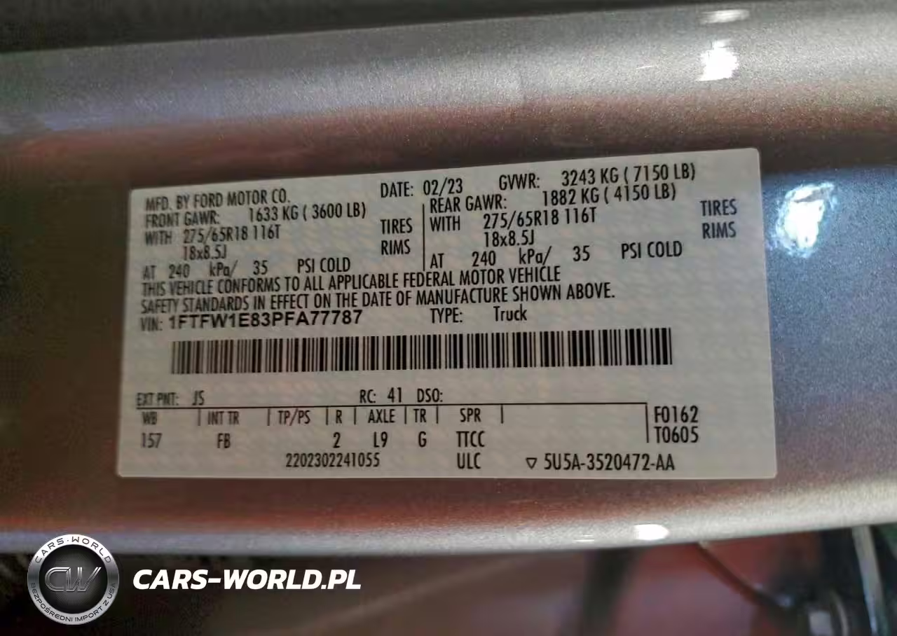 2023 Ford F150 Supercrew VIN:1FTFW1E83PFA77787 - 12