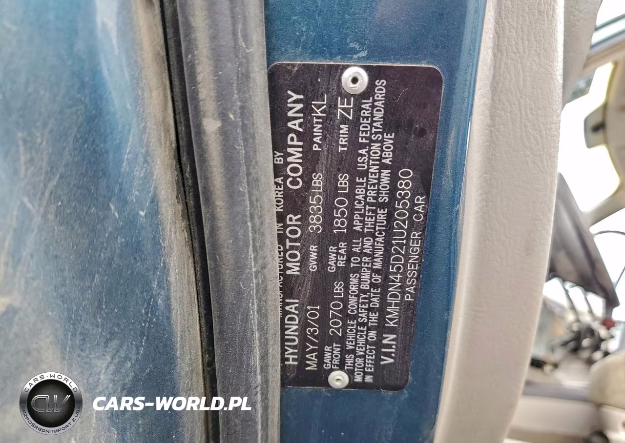 2001 Hyundai Elantra Gls VIN:KMHDN45D21U205380 - 12