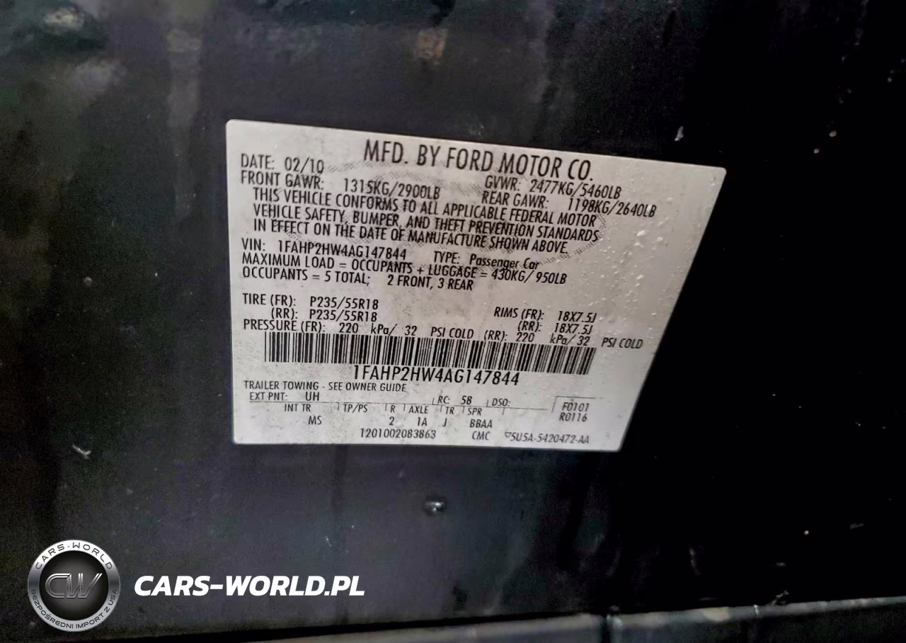 2010 Ford Taurus Sel VIN:1FAHP2HW4AG147844 - 13