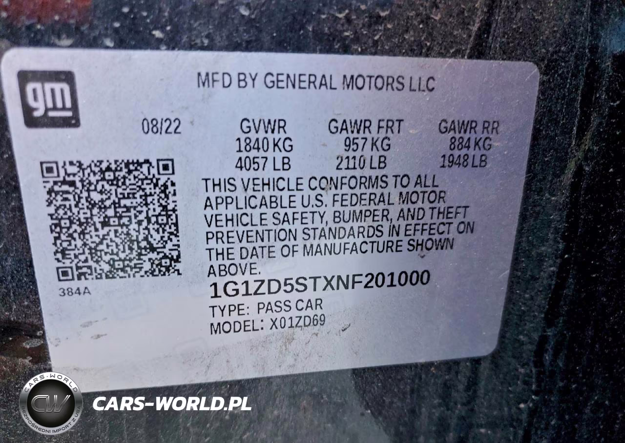 2022 Chevrolet Malibu Lt VIN:1G1ZD5STXNF201000 - 12