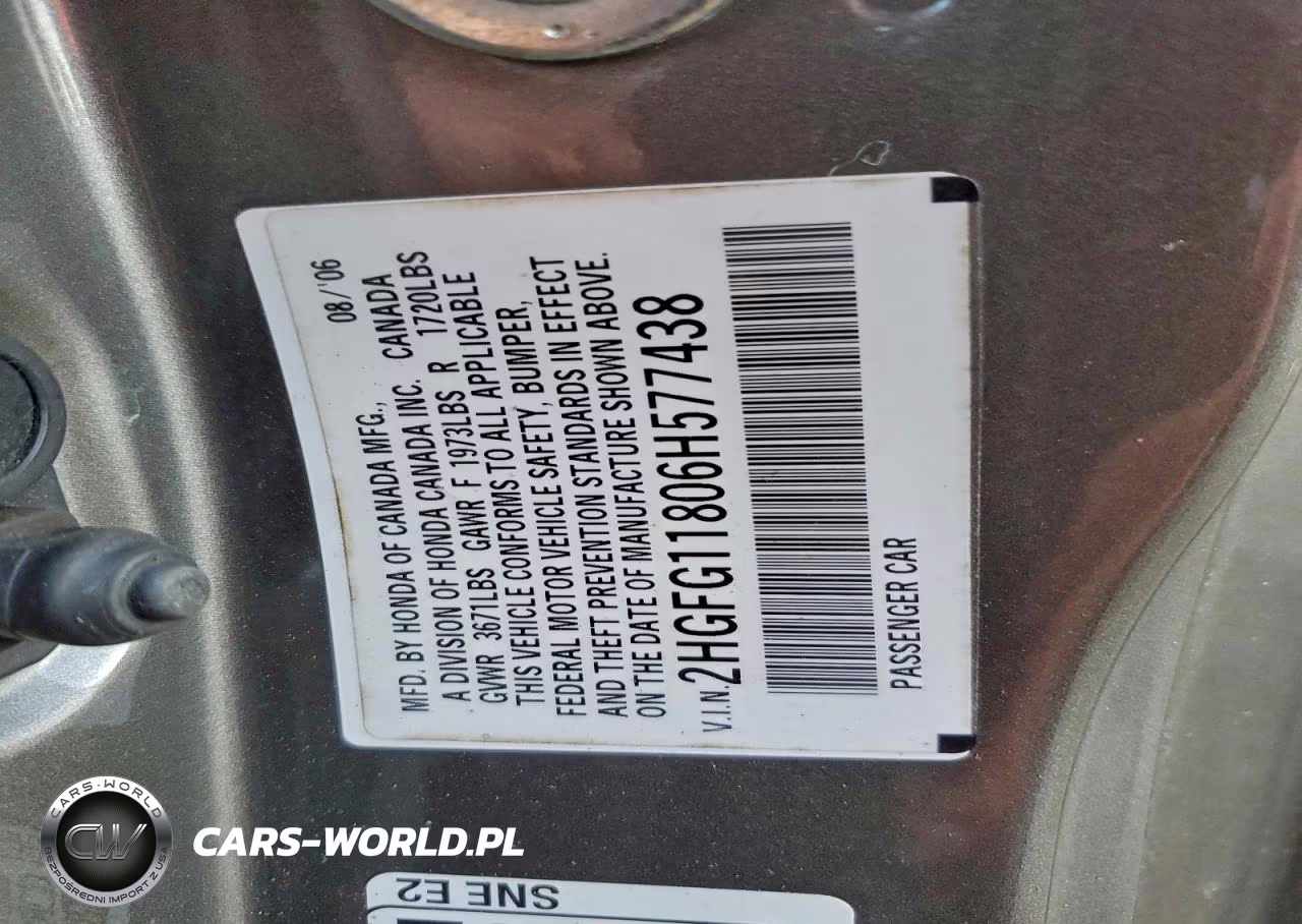 2006 Honda Civic Ex VIN:2HGFG11806H577438 - 12