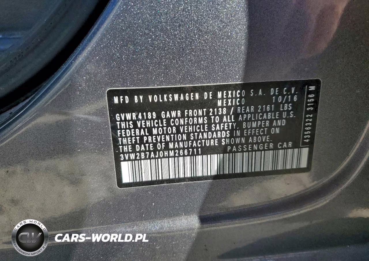 2017 Volkswagen Jetta S VIN:3VW2B7AJ0HM266711 - 12