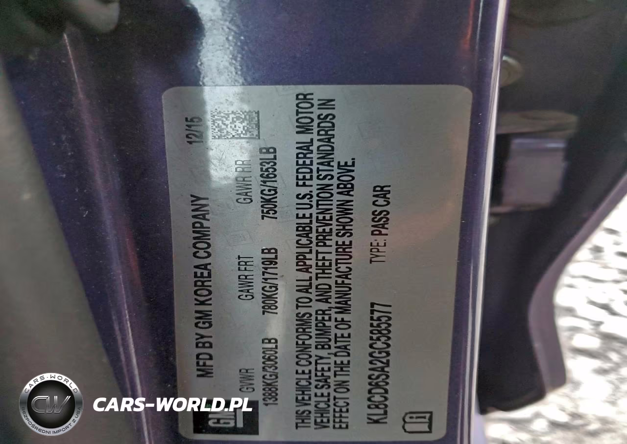 2016 Chev Spark 1Lt VIN:KL8CD6SA2GC585577 - 12