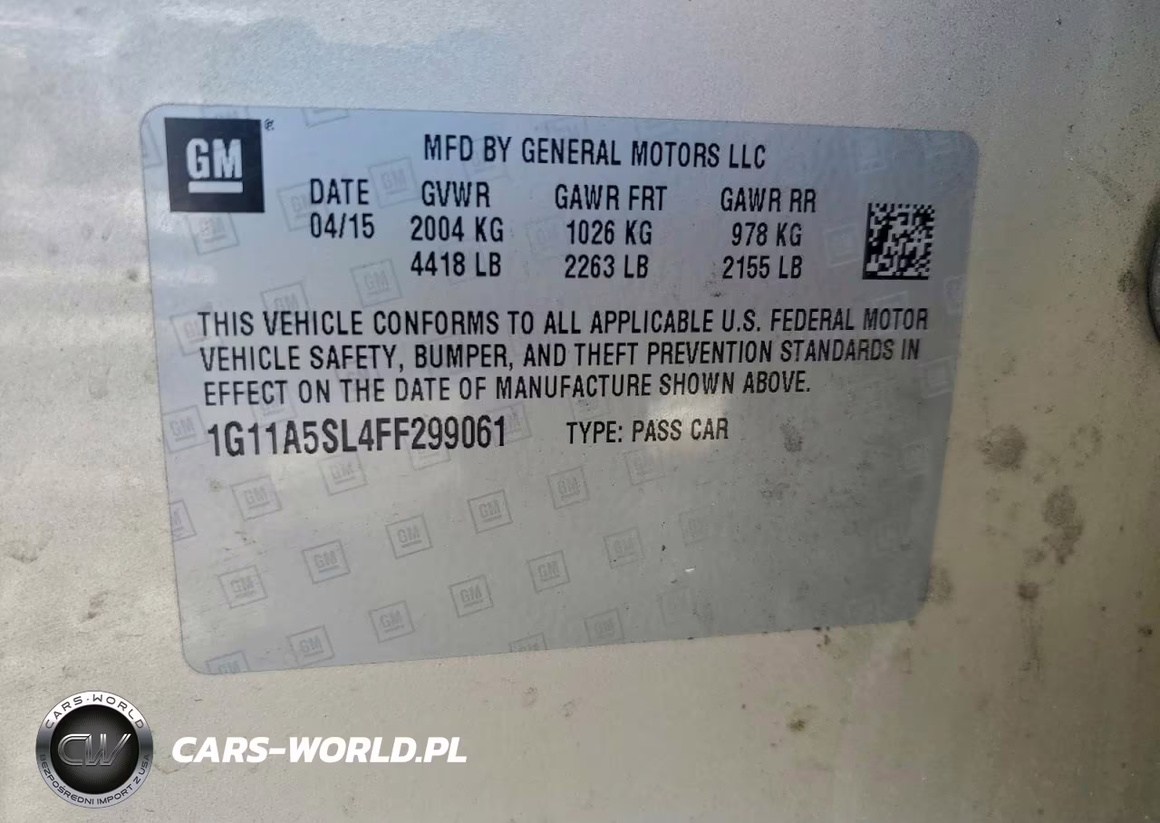 2015 Chevrolet Malibu Ls VIN:1G11A5SL4FF299061 - 12
