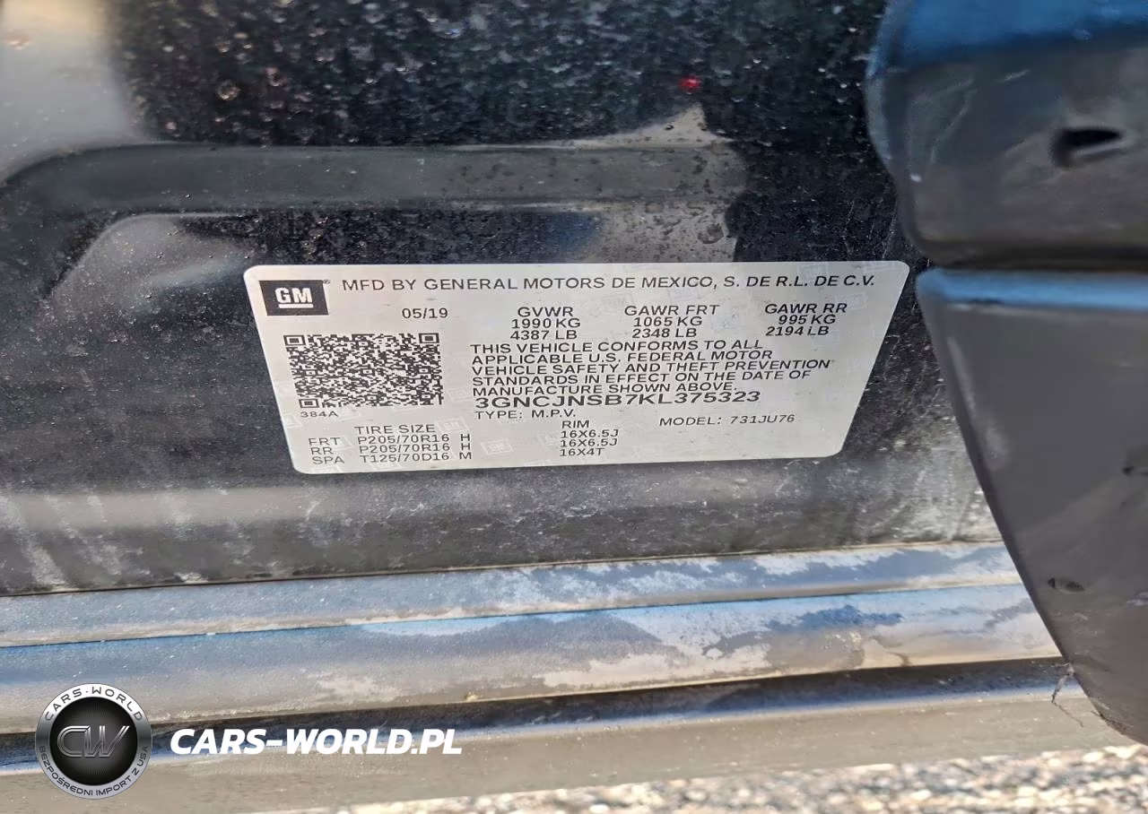 2019 Chevrolet Trax Ls VIN:3GNCJNSB7KL375323 - 13