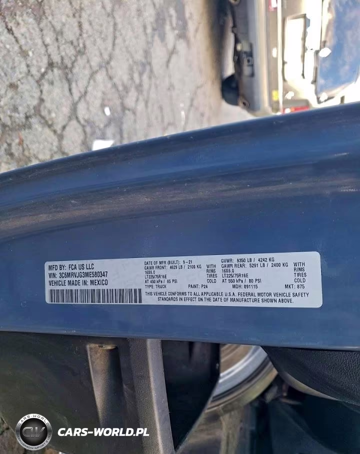 2021 Ram Promaster 3500 Delivery Van VIN:3C6MRVJG3ME580347 - 13
