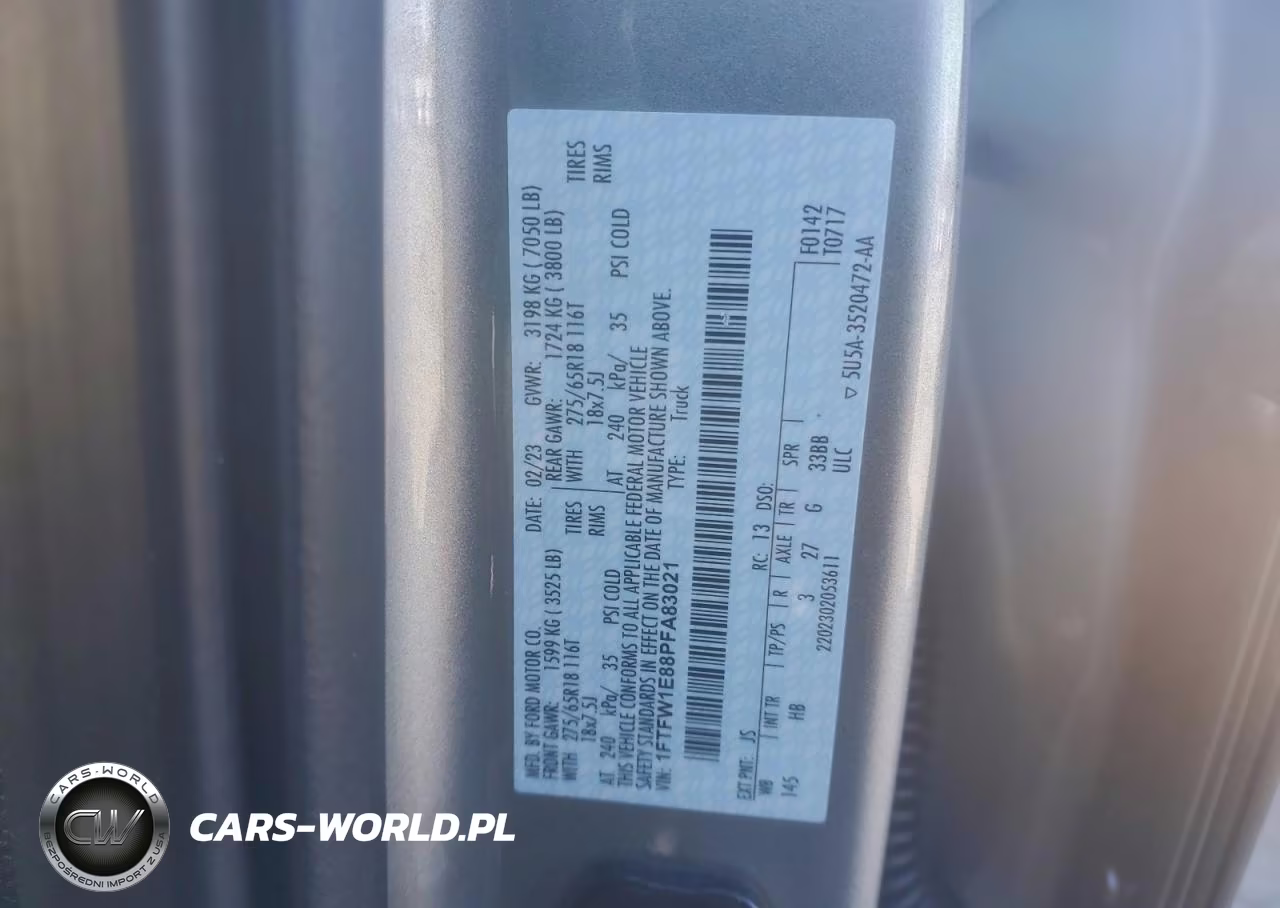 2023 Ford F150 Supercrew VIN:1FTFW1E88PFA83021 - 12