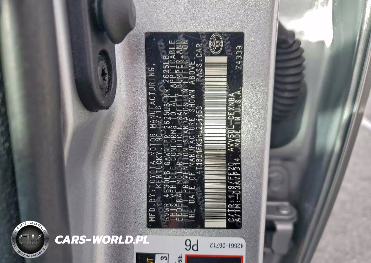 2017 Toyota Camry Hybrid Le VIN:4T1BD1FK9HU204453 - 12