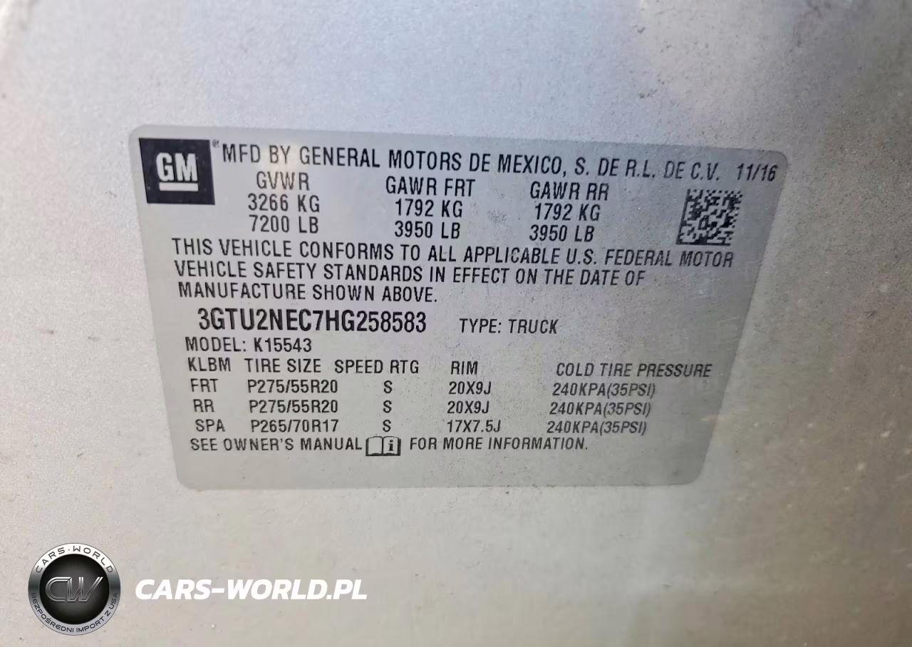 2017 GMC Sierra K1500 Slt VIN:3GTU2NEC7HG258583 - 12