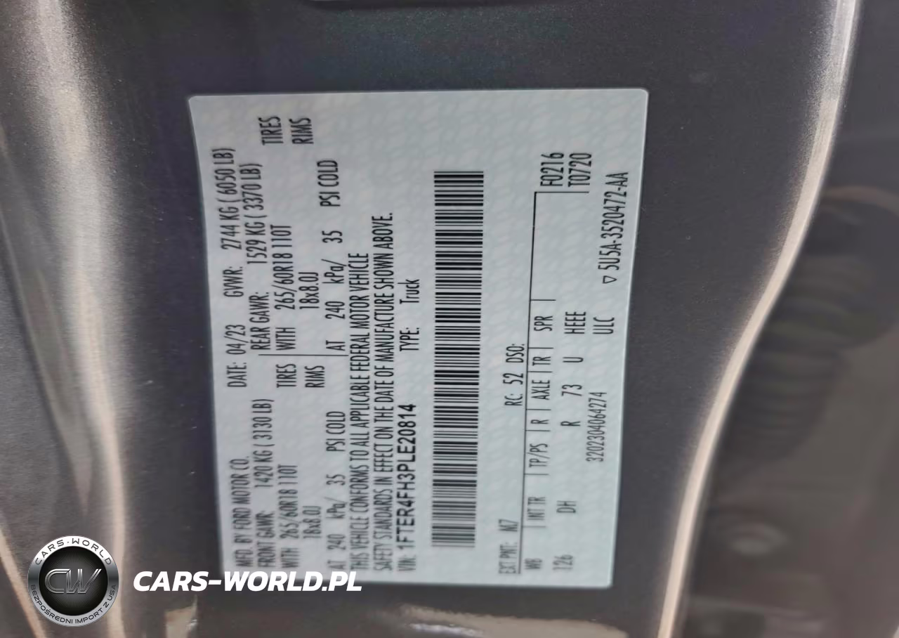 2023 Ford Ranger VIN:1FTER4FH3PLE20814 - 12