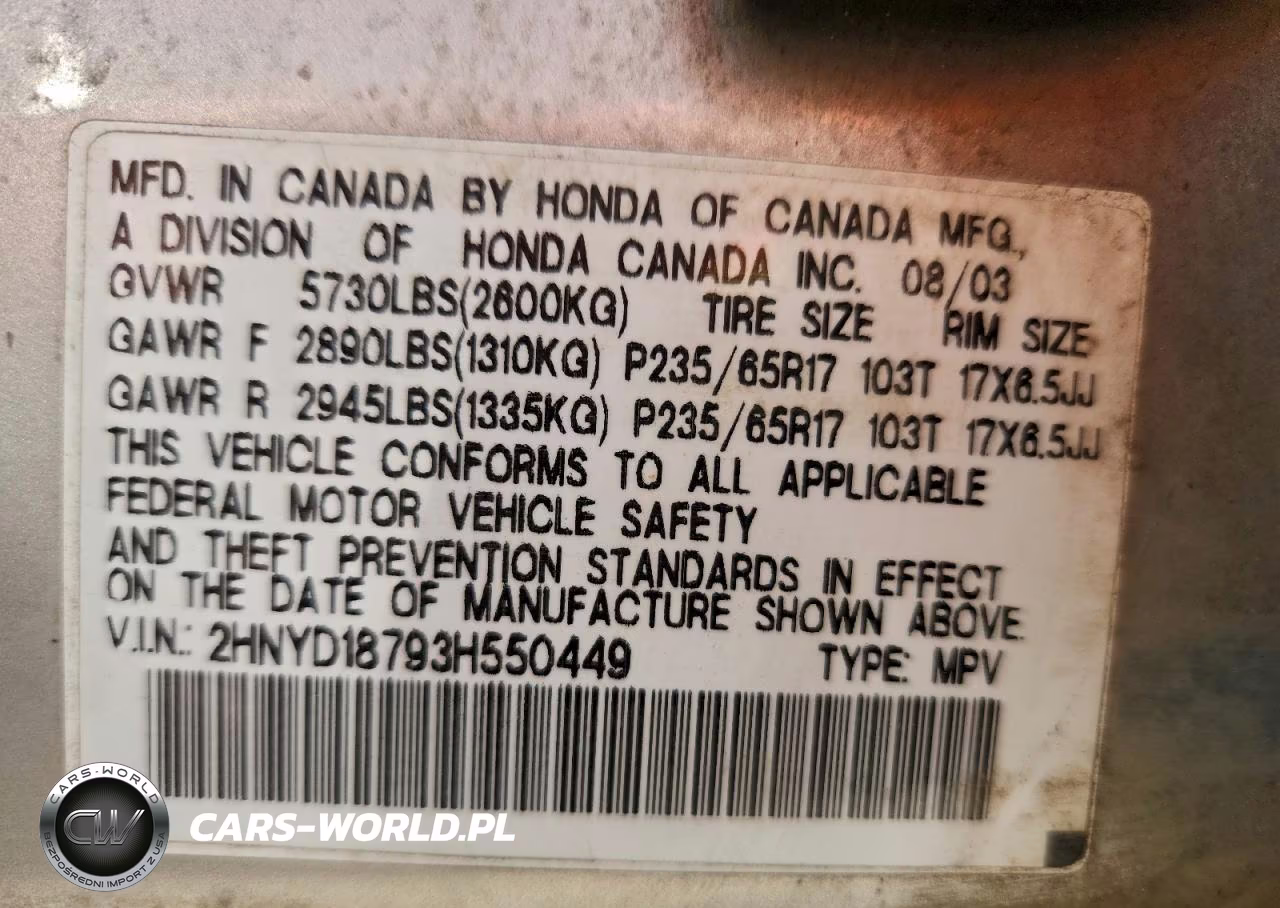 2003 Acura Mdx Touring VIN:2HNYD18793H550449 - 13