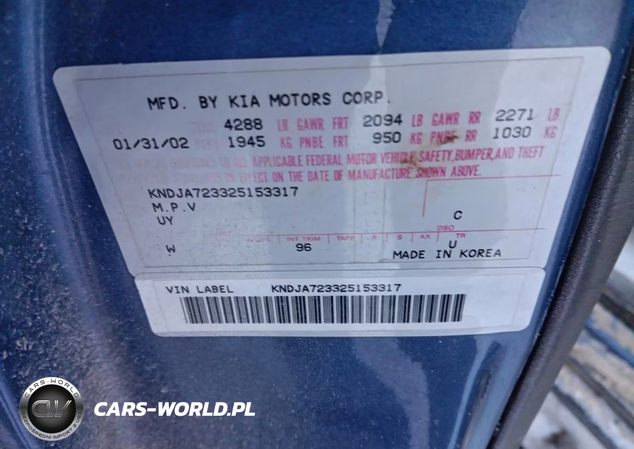 2002 Kia Sportage VIN:KNDJA723325153317 - 12