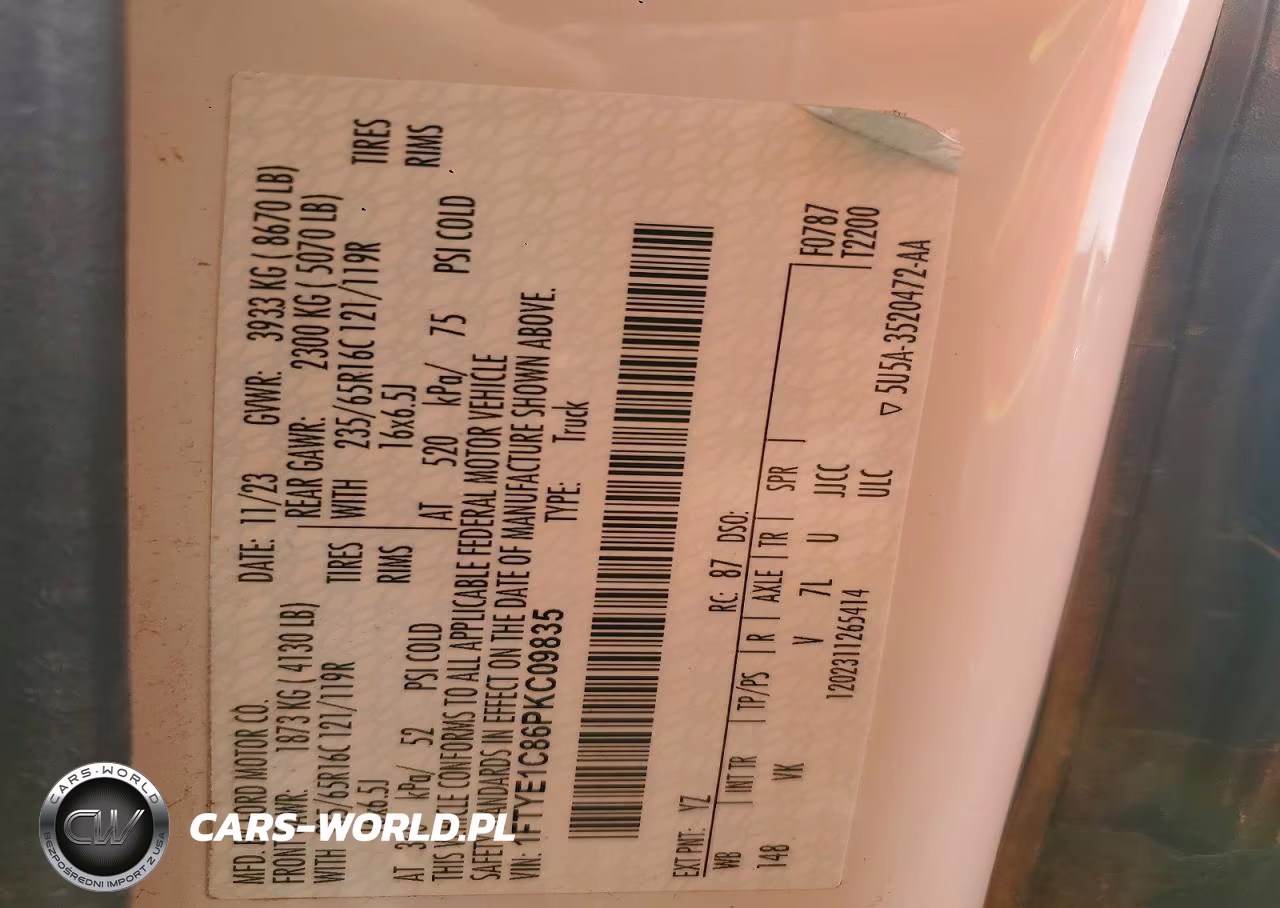 2023 Ford Transit T-150 Delivery Van VIN:1FTYE1C86PKC09835 - 13