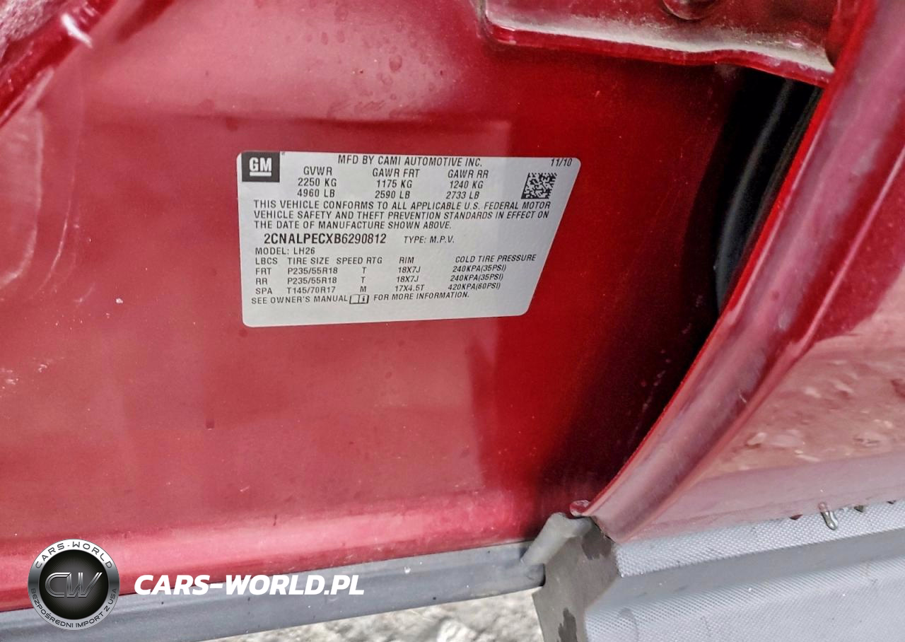2011 Chevrolet Equinox Lt VIN:2CNALPECXB6290812 - 12