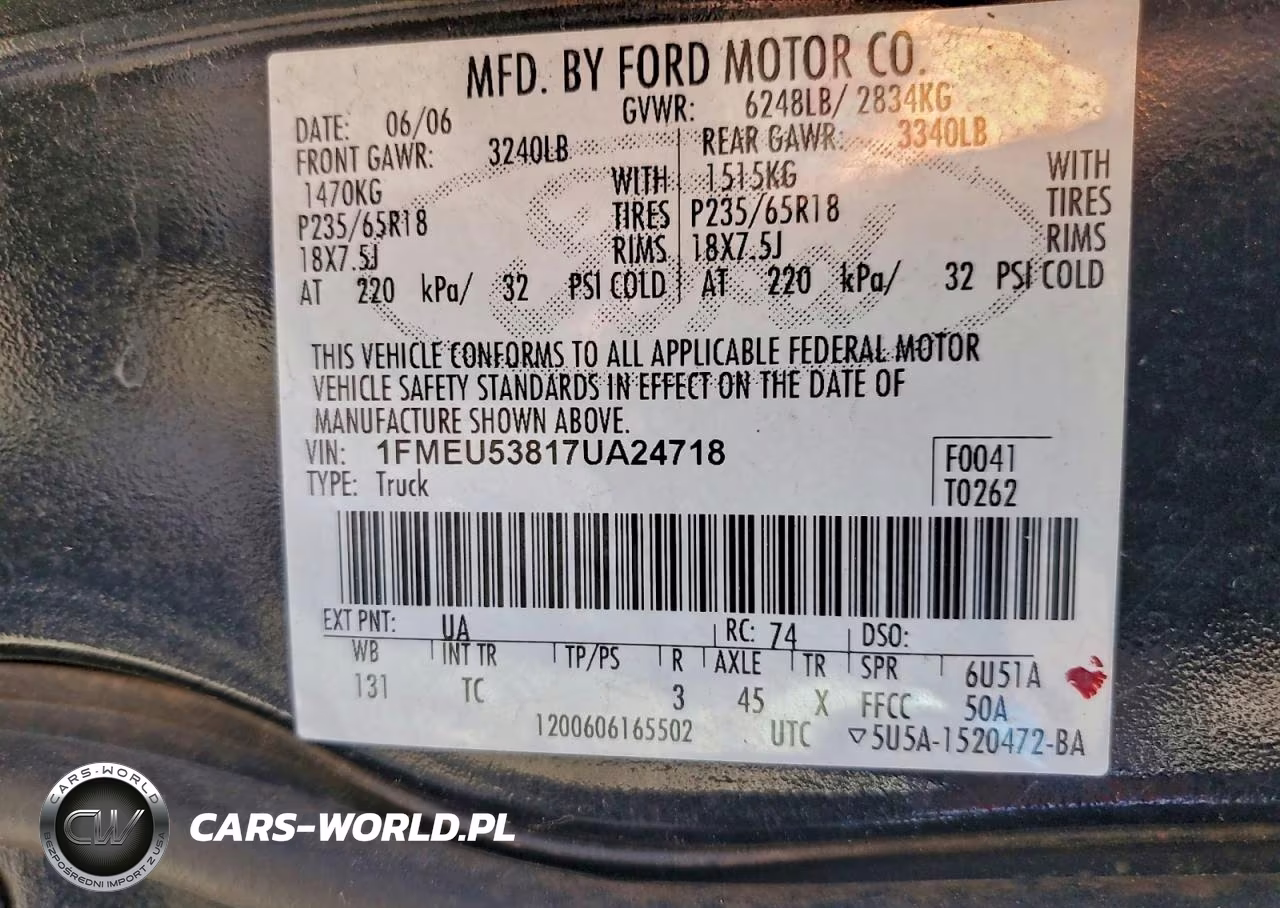 2007 Ford Explorer Sport Trac Limited VIN:1FMEU53817UA24718 - 12