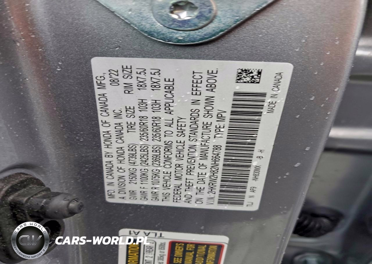 2022 Honda Crv VIN:2HKRW2H82NH664788 - 13
