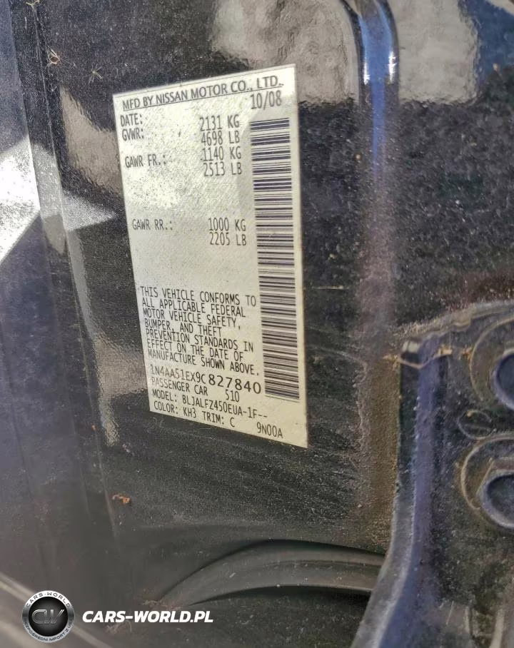 2009 Nissan Maxima 3.5 VIN:1N4AA51EX9C827840 - 12