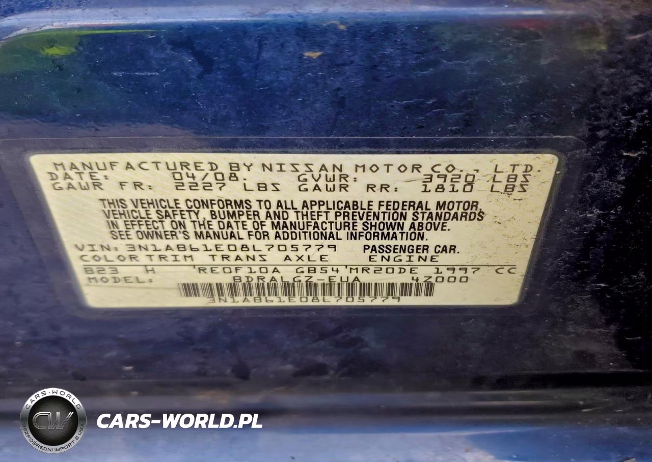 2008 Nissan Sentra 2.0 VIN:3N1AB61E08L705779 - 12
