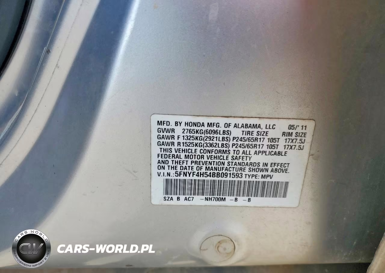 2011 Honda Pilot Exl VIN:5FNYF4H54BB091593 - 13