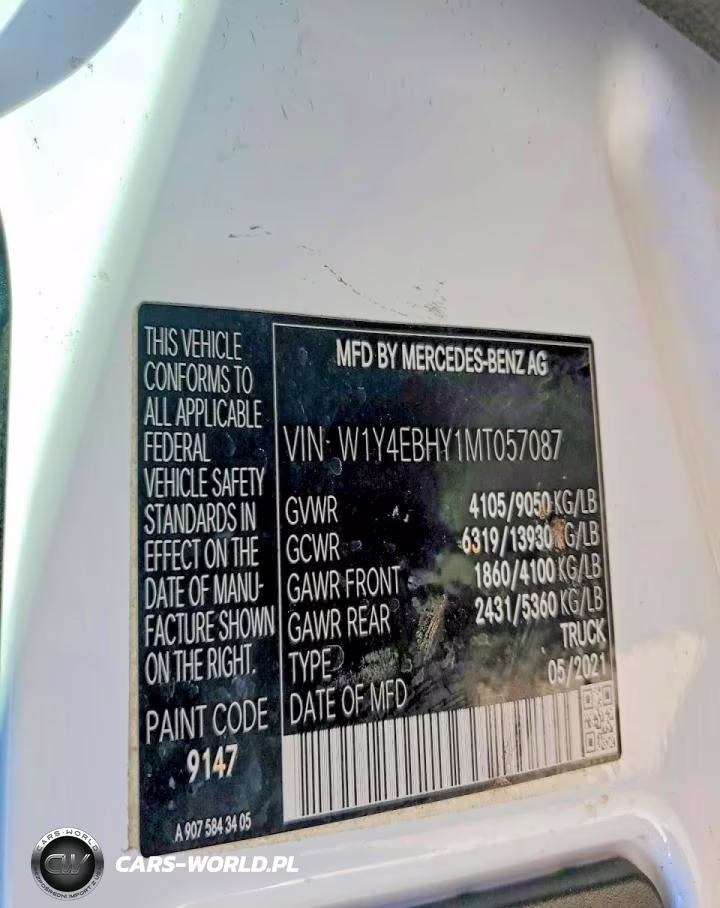 2021 Mercedes-Benz Sprinter 2500 Utility - Service Van VIN:W1Y4EBHY1MT057087 - 12