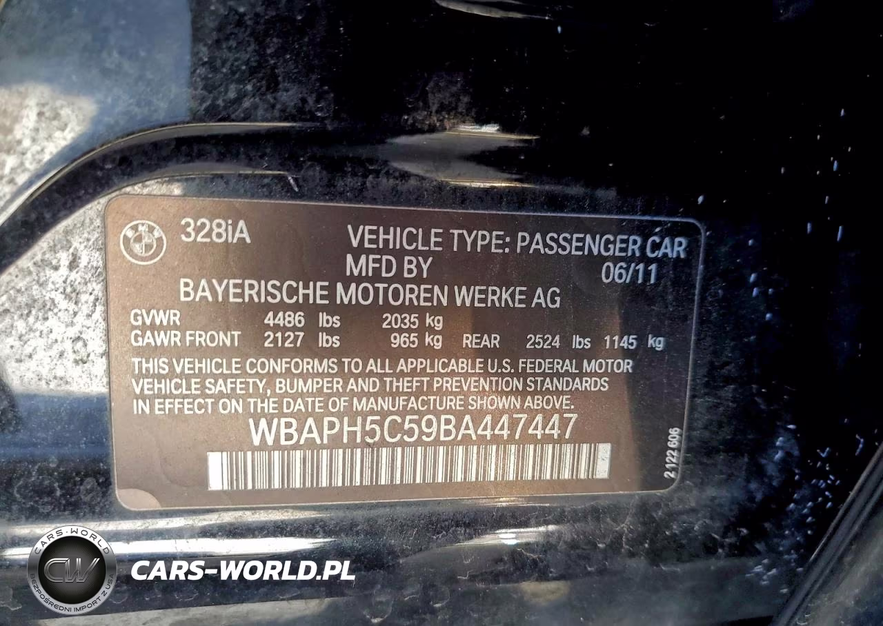 2011 BMW 328 I Sulev VIN:WBAPH5C59BA447447 - 12