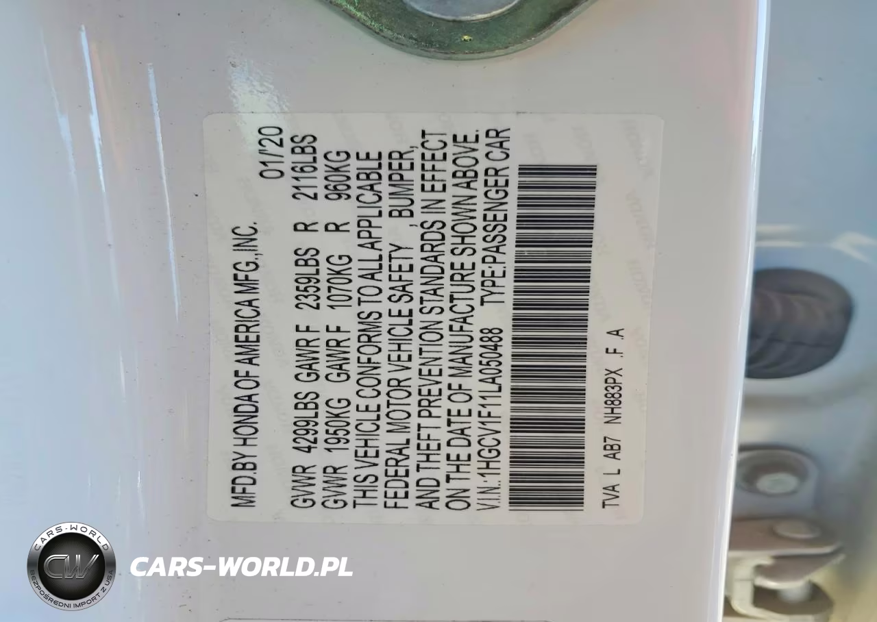 2020 Honda Accord Lx VIN:1HGCV1F11LA050488 - 13