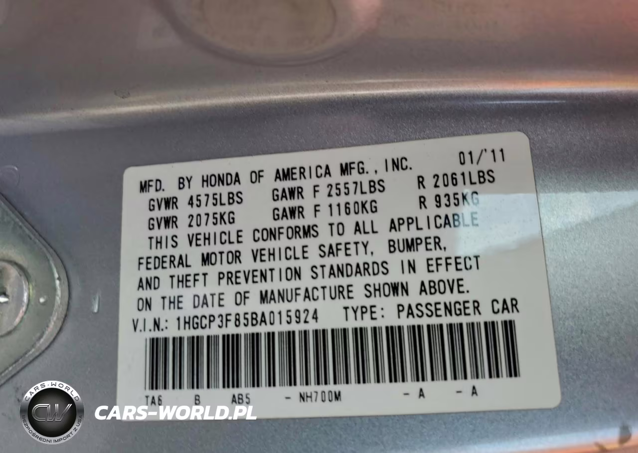 2011 Honda Accord Exl VIN:1HGCP3F85BA015924 - 12