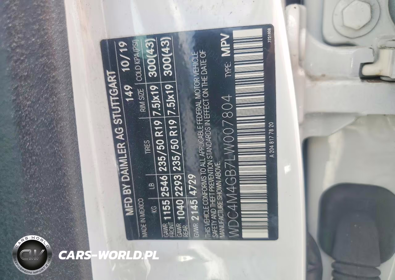 2020 Mercedes-Benz Glb 250 VIN:WDC4M4GB7LW007804 - 12
