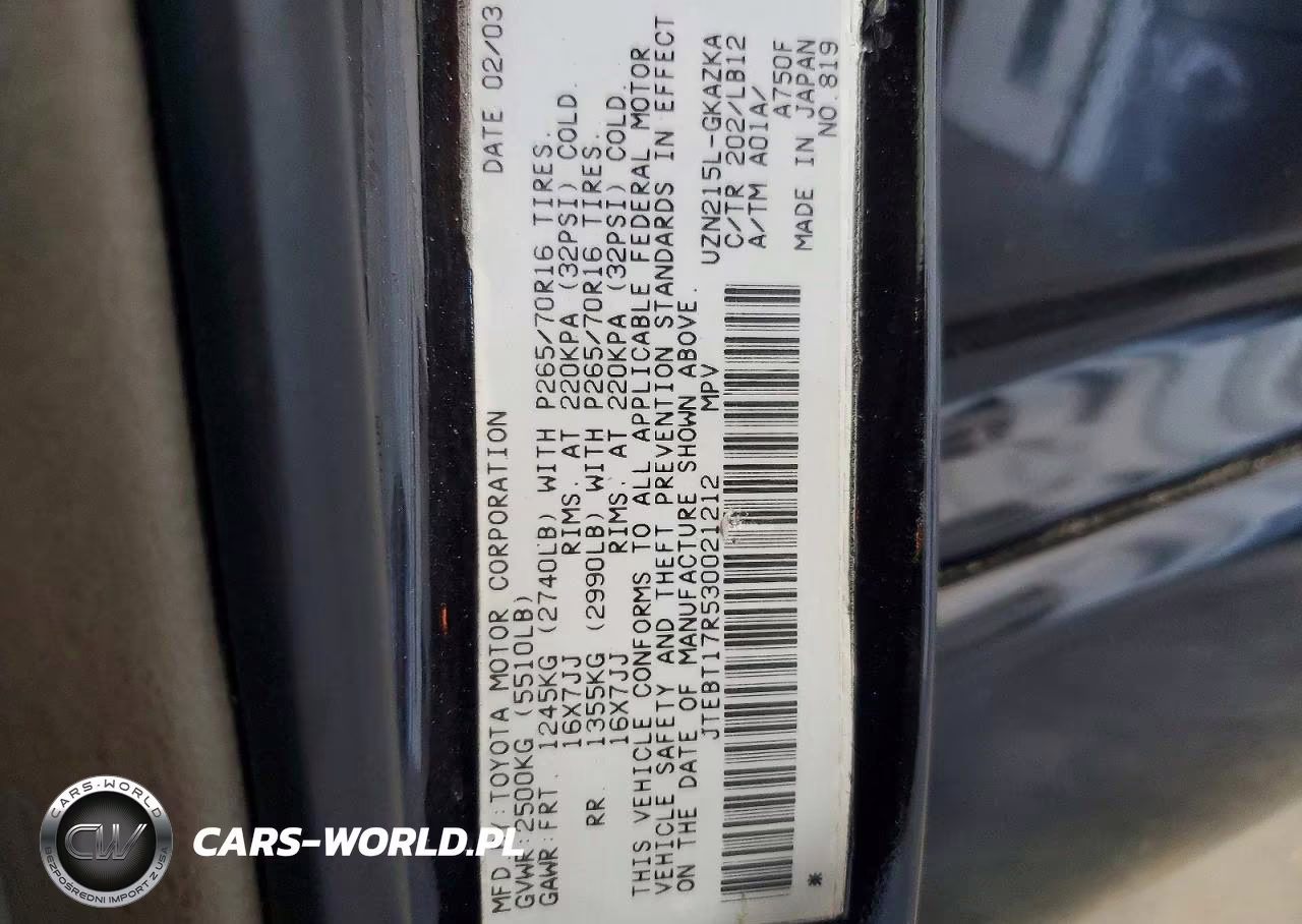 2003 Toyota 4Runner Limited VIN:JTEBT17R530021212 - 13