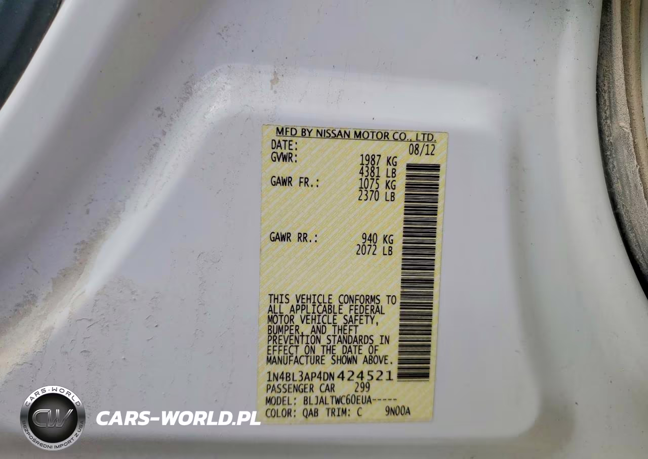 2013 Nissan Altima 3.5 S VIN:1N4BL3AP4DN424521 - 12
