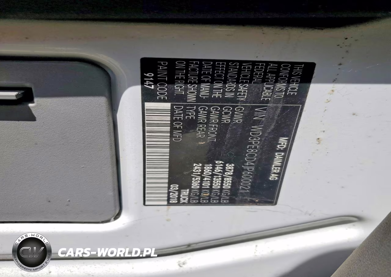 2018 Mercedes-Benz Sprinter 2500 Delivery Van VIN:WD3PE8CD4JP600021 - 13