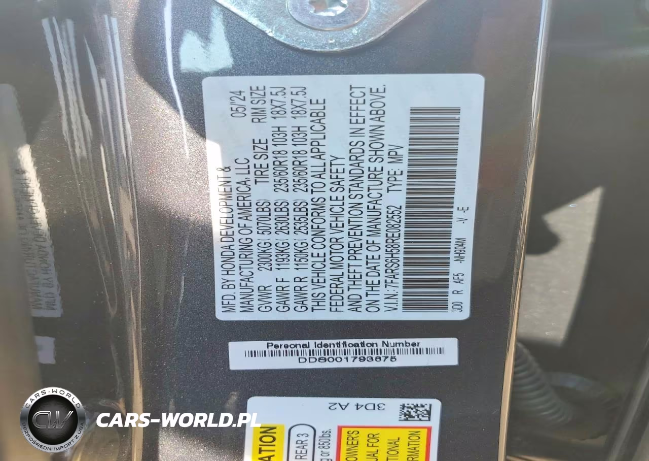 2024 Honda Cr-V Sport VIN:7FARS6H58RE082552 - 14