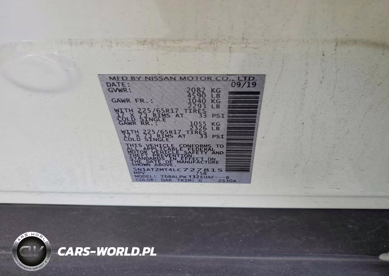 2020 Nissan Rogue S VIN:5N1AT2MT4LC727815 - 12