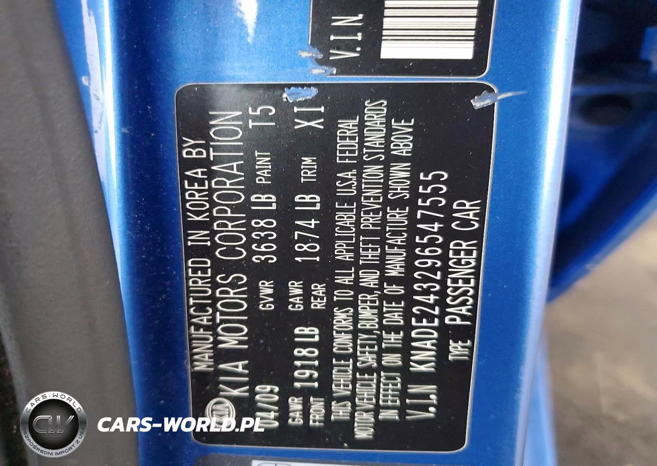 2009 Kia Rio 5 Sx VIN:KNADE243296547555 - 12
