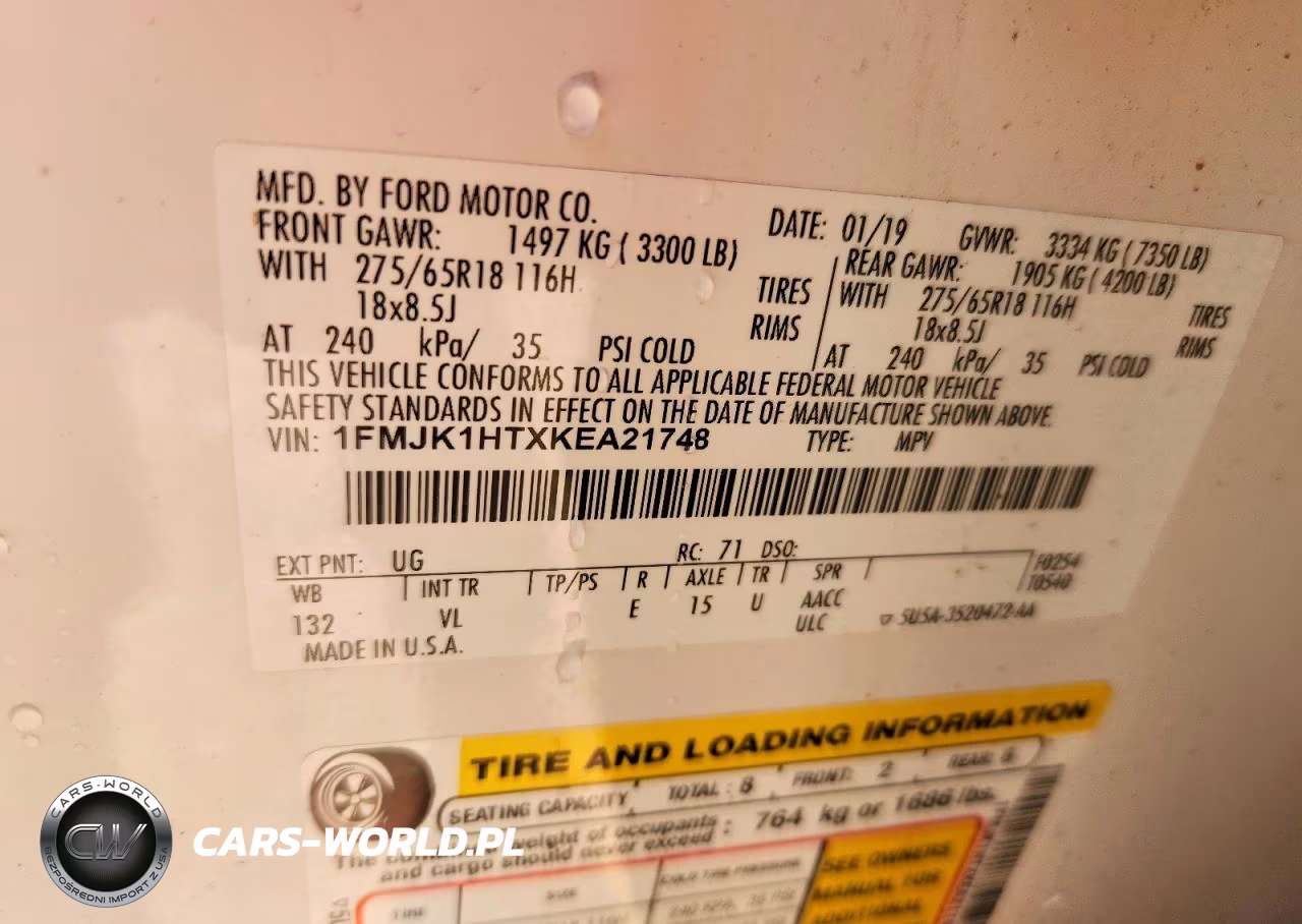 2019 Ford Expedition Max Xlt VIN:1FMJK1HTXKEA21748 - 13