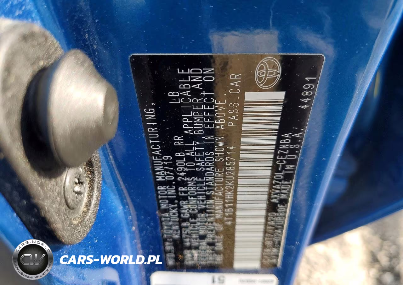 2019 Toyota Camry Le VIN:4T1B11HK2KU285714 - 13