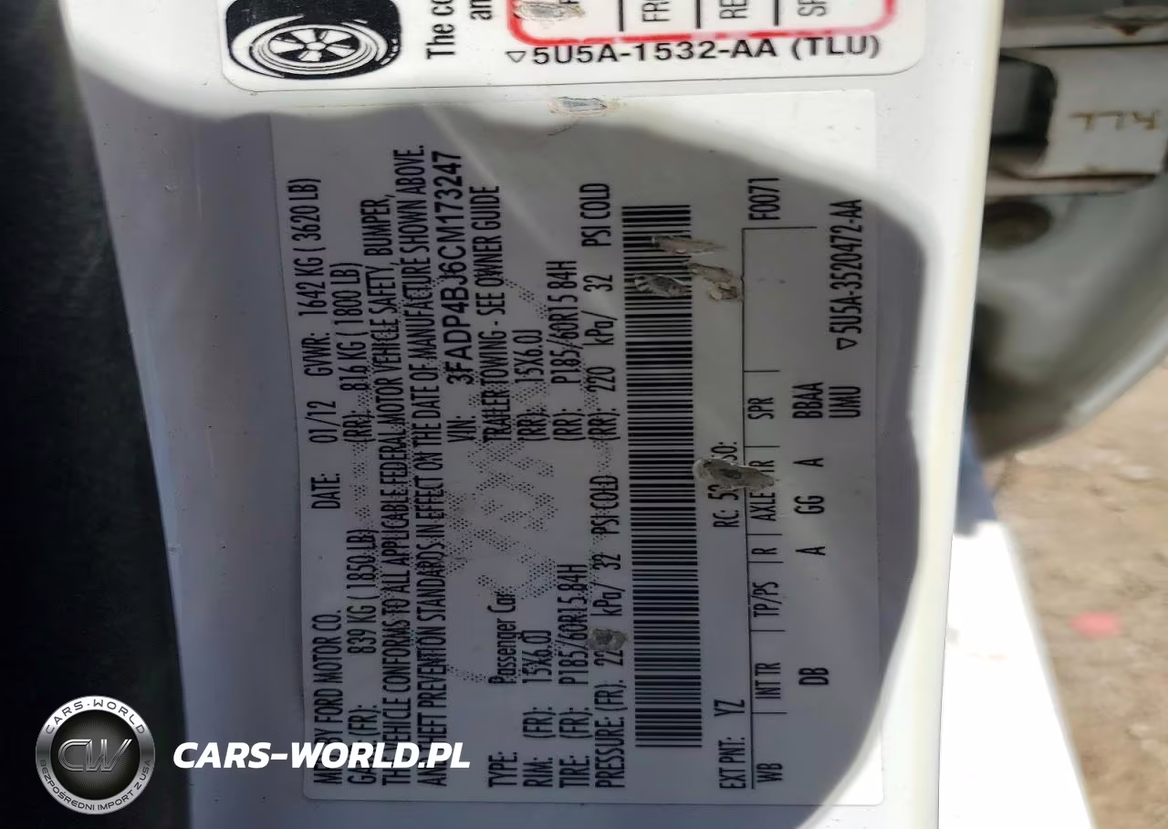 2012 Ford Fiesta Se VIN:3FADP4BJ6CM173247 - 12
