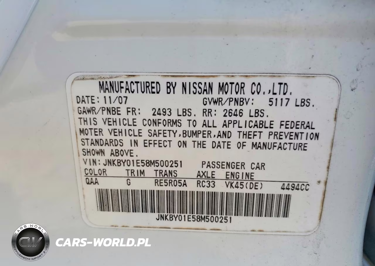 2008 Infiniti M45 Base VIN:JNKBY01E58M500251 - 12