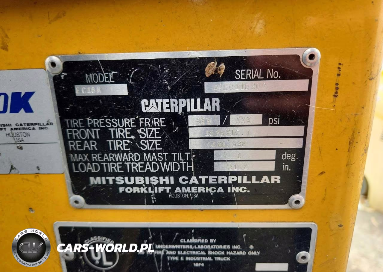 2002 Caterillar Forklift VIN:A3EC110203 - 10