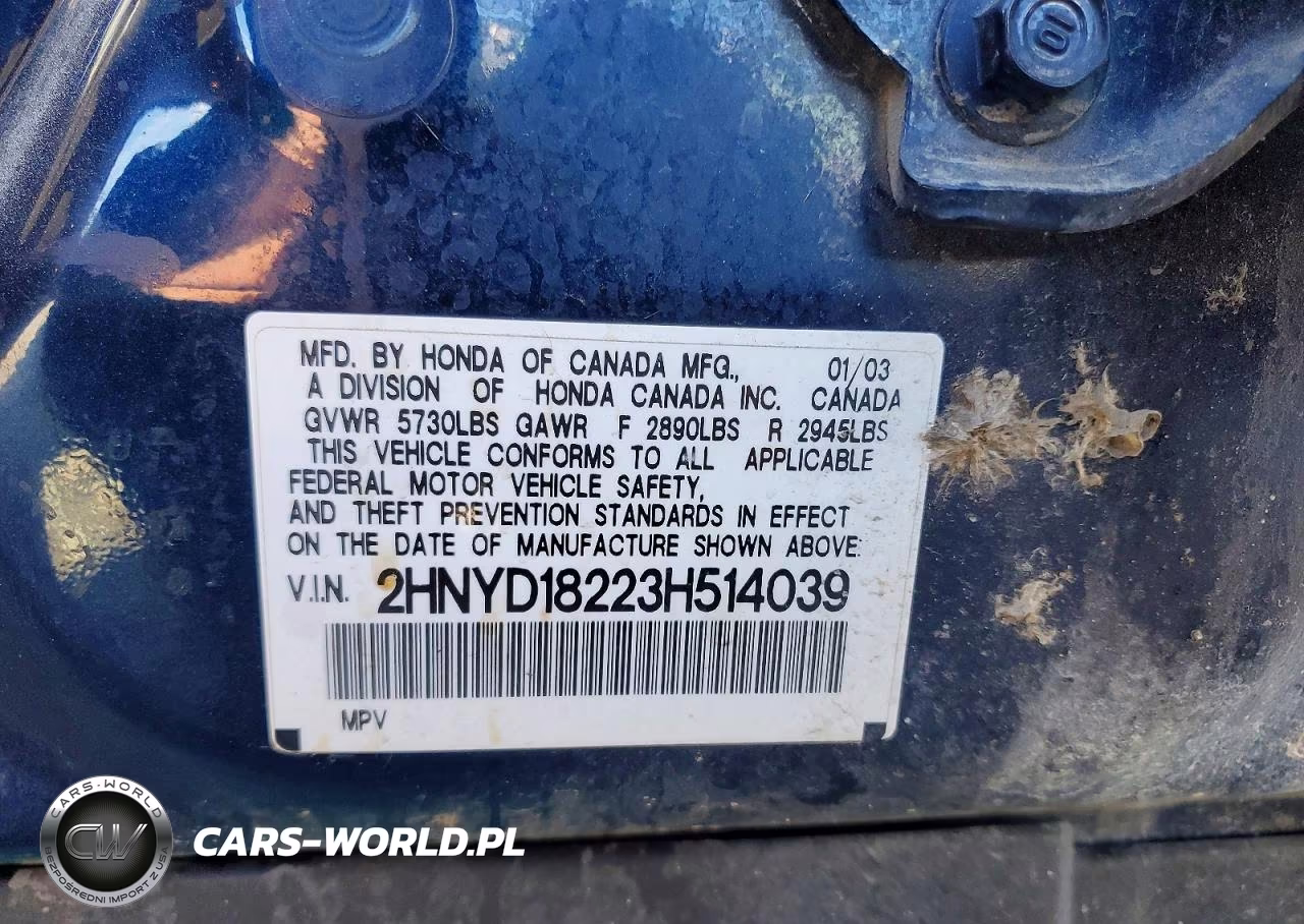 2003 Acura Mdx VIN:2HNYD18223H514039 - 13