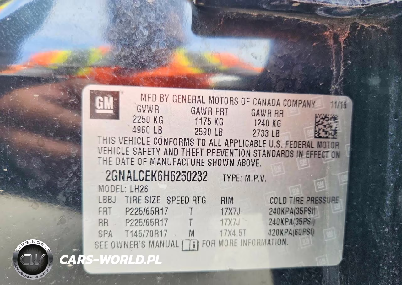 2017 Chevrolet Equinox Lt VIN:2GNALCEK6H6250232 - 12