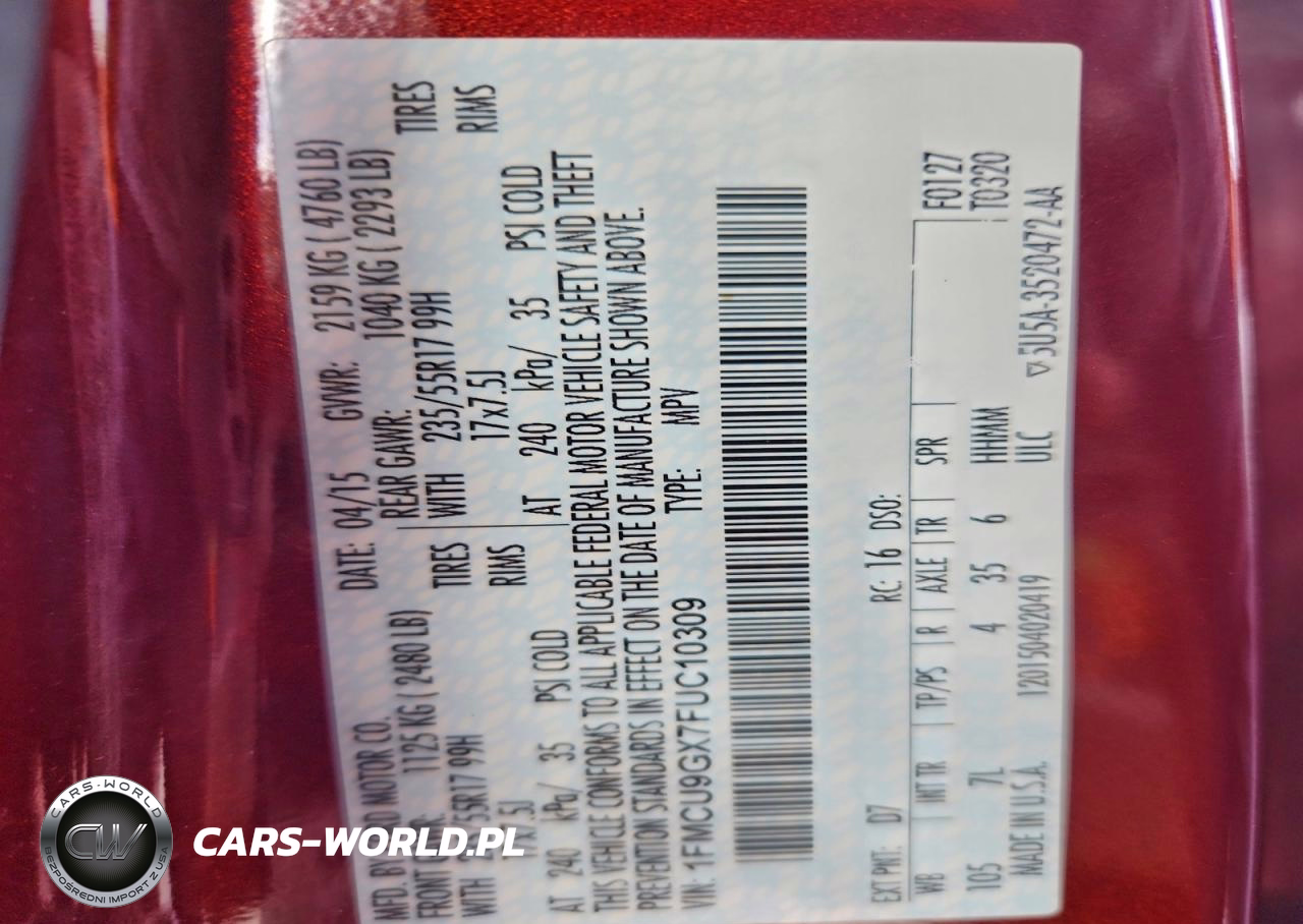 2015 Ford Escape Se VIN:1FMCU9GX7FUC10309 - 13