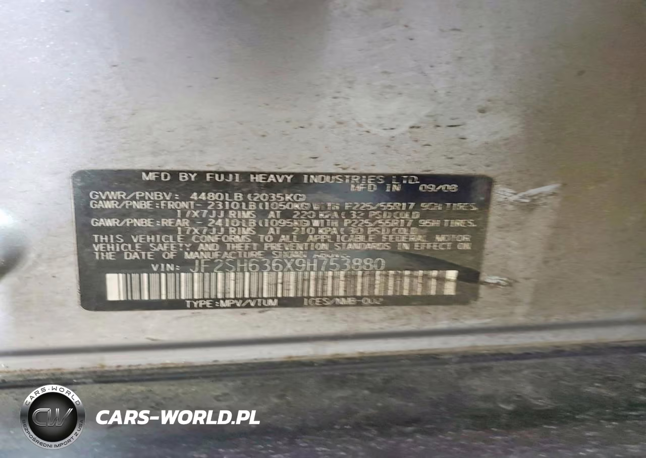 2009 Subaru Forester 2.5X Premium VIN:JF2SH636X9H753880 - 13