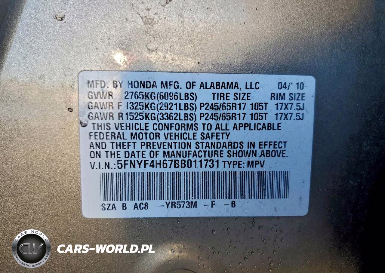 2011 Honda Pilot Exl VIN:5FNYF4H67BB011731 - 13