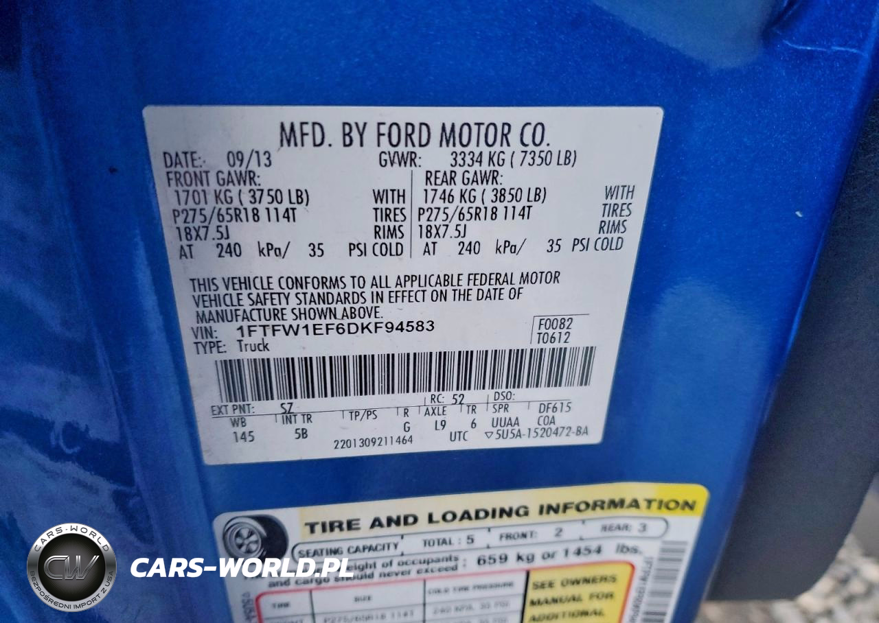 2013 Ford F150 Supercrew VIN:1FTFW1EF6DKF94583 - 12