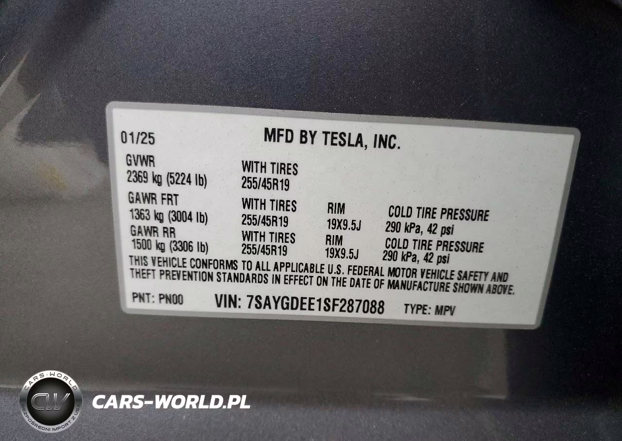 2025 Tesla Model Y VIN:7SAYGDEE1SF287088 - 14