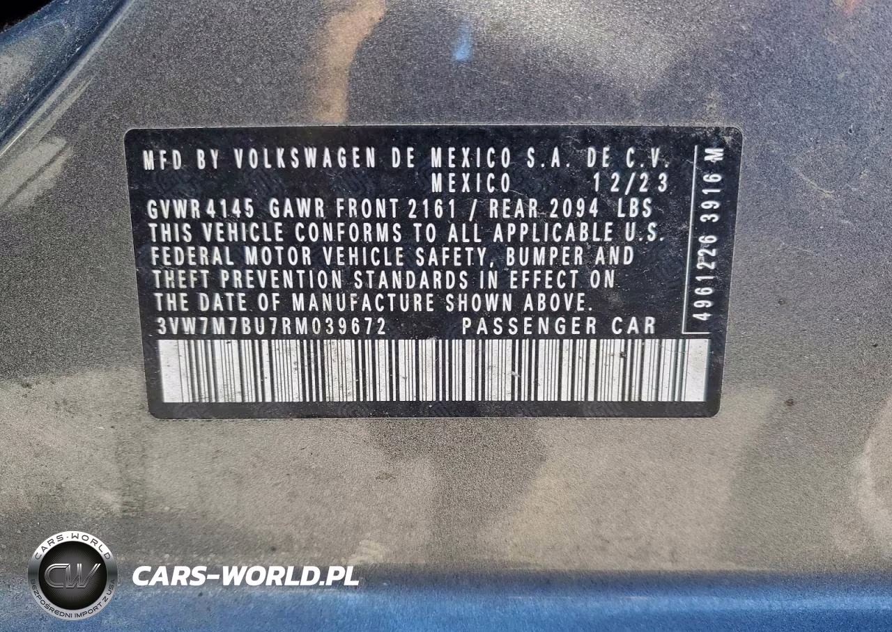 2024 Volkswagen Jetta Se VIN:3VW7M7BU7RM039672 - 12
