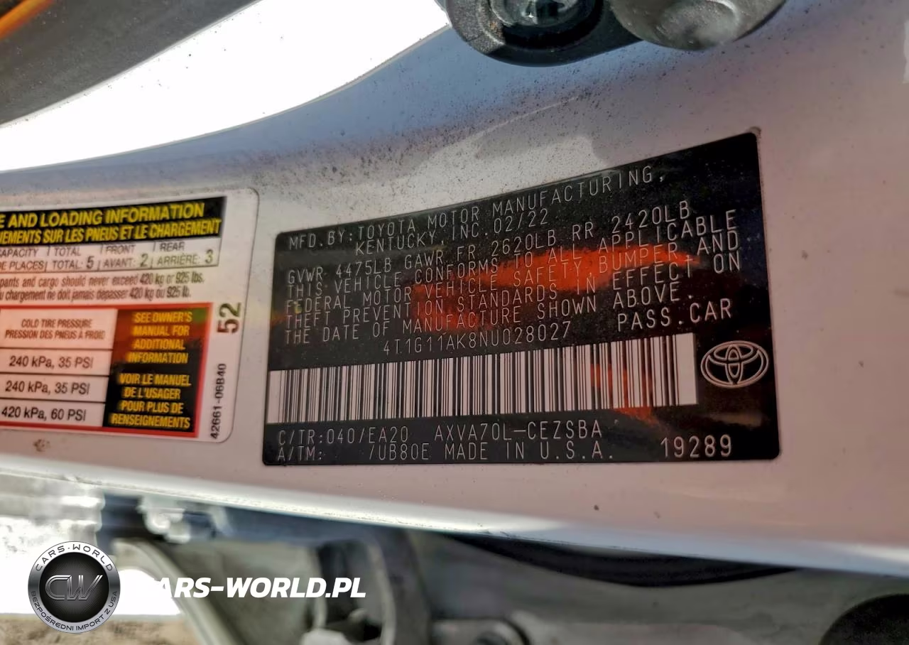 2022 Toyota Camry Se VIN:4T1G11AK8NU028027 - 12