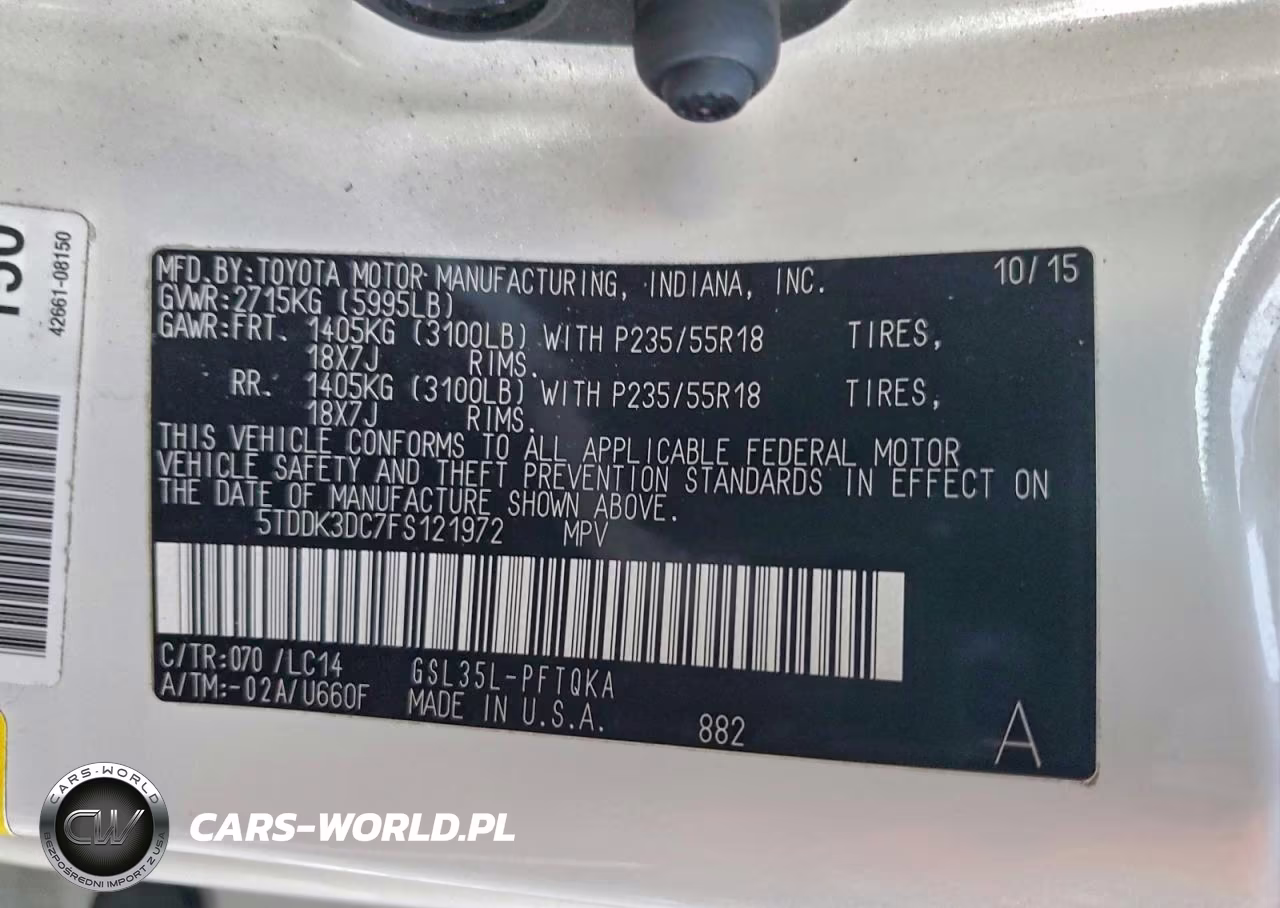 2015 Toyota Sienna Xle VIN:5TDDK3DC7FS121972 - 13