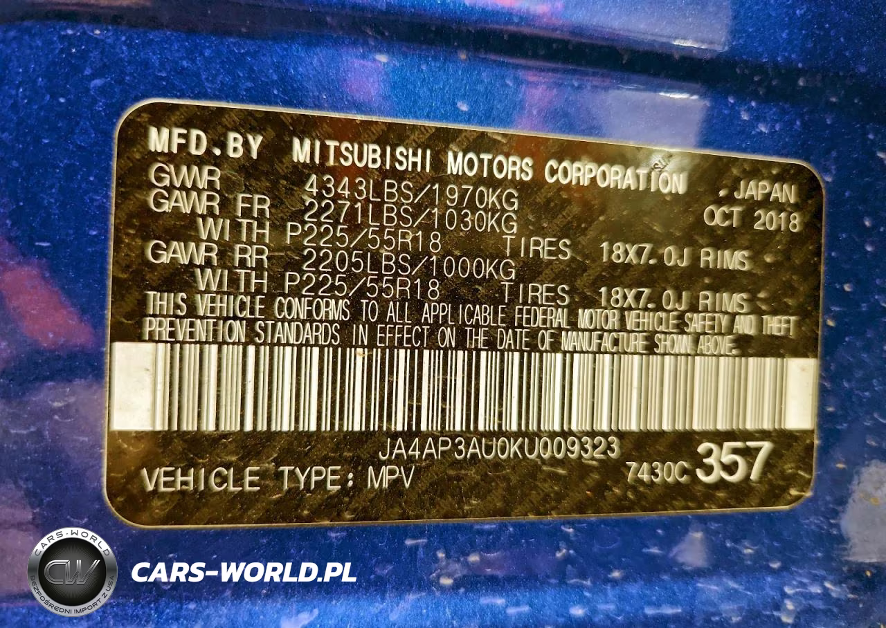 2019 Mitsubishi Outlander Sport Es VIN:JA4AP3AU0KU009323 - 13